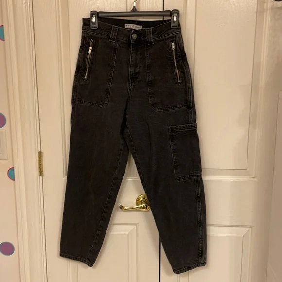 Primark Black Cargo Mom Jeans